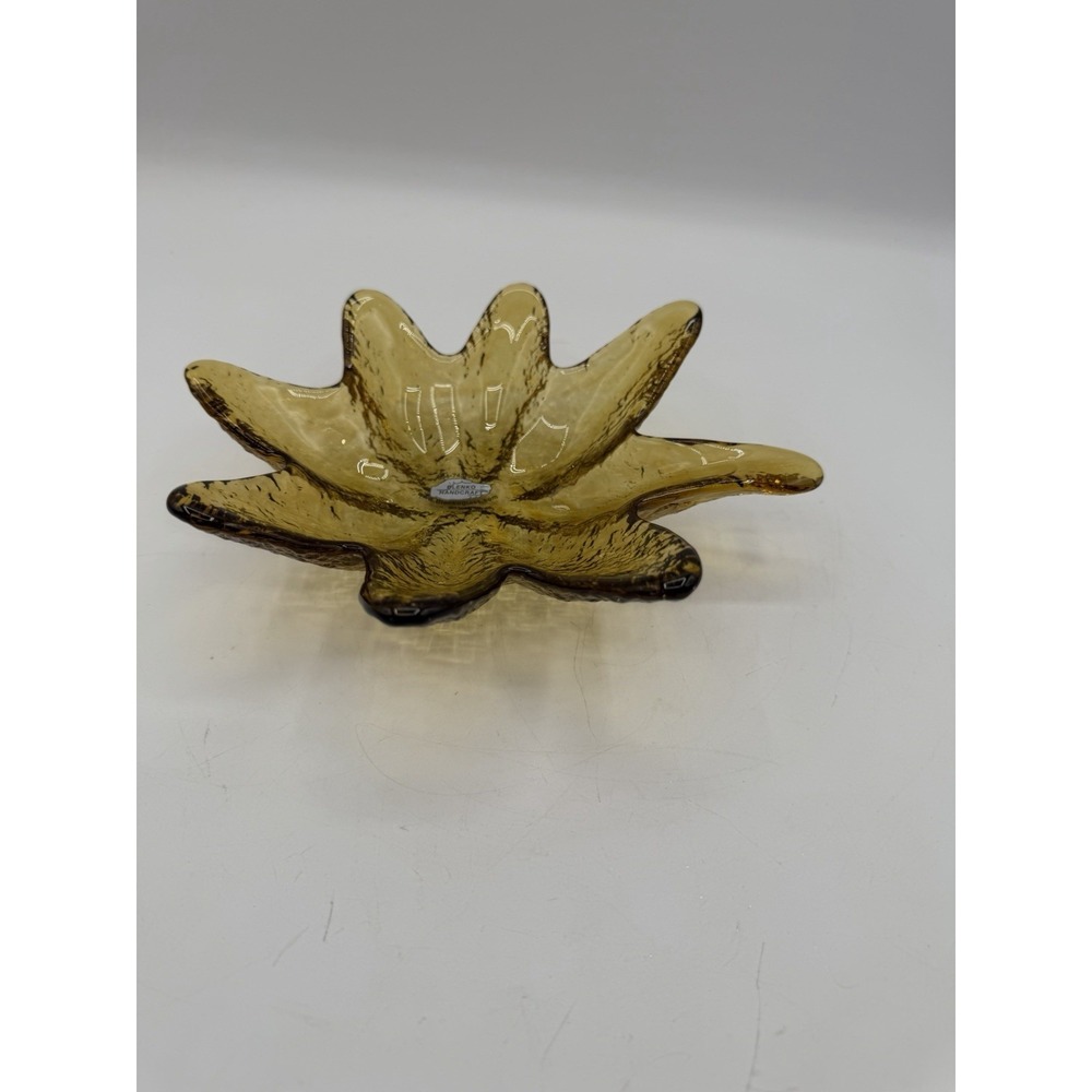 Blenko Vintage Starburst Yellow Glass Bowl ⭐💛 – Candy Dish / Trinket Bowl